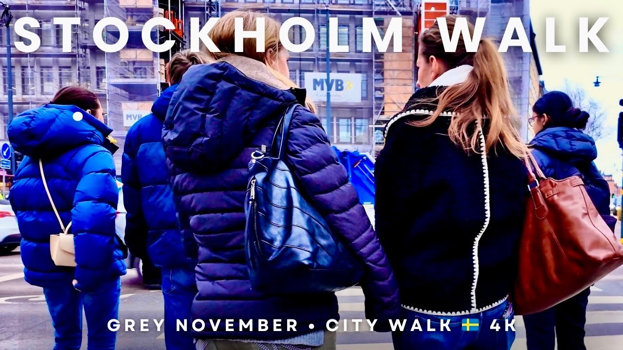 Grey November Walk in Stockholm 🇸🇪 | Calm City Streets, Sankt Eriksgatan & Westmalm (4K)