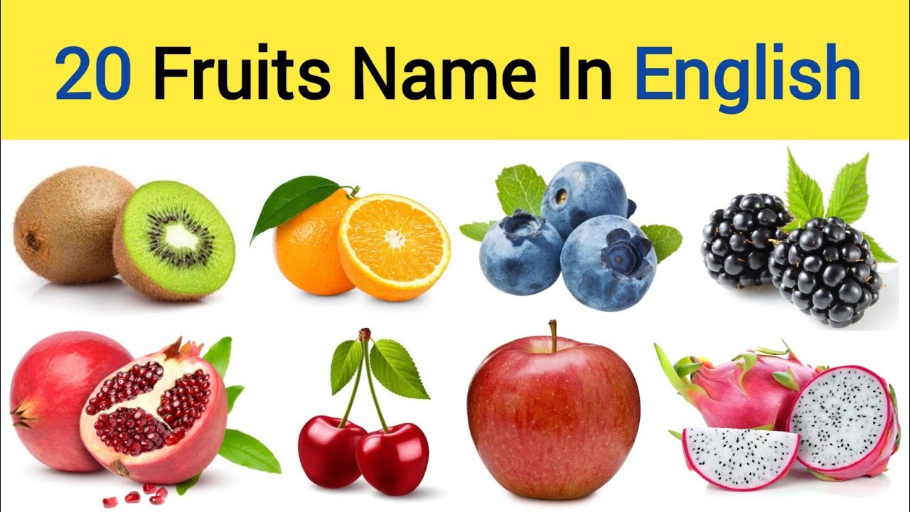 Fruits Name | 20 Popular Fruits Names In English With Pictures | फलों के नाम