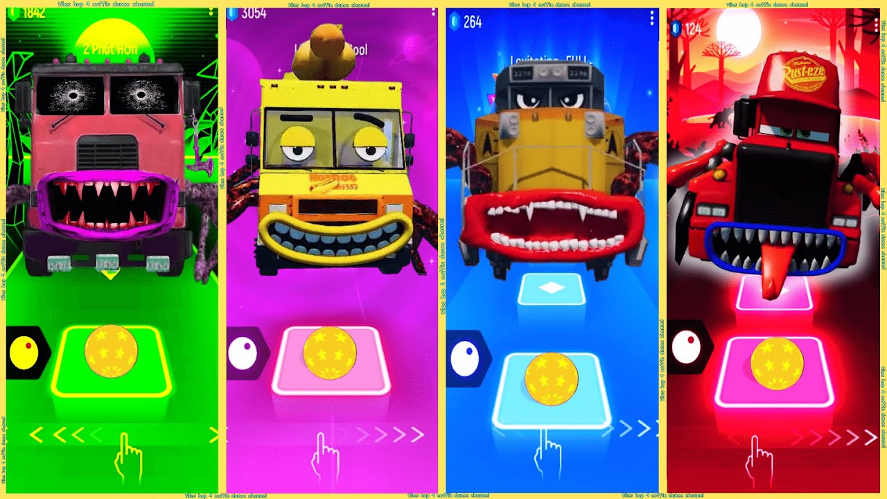 coffin dance - Truck Eater vs Truck Eater Hot Dog vs Mack Truck Eater vs Train Eater | Tiles HOP ❗❗❗