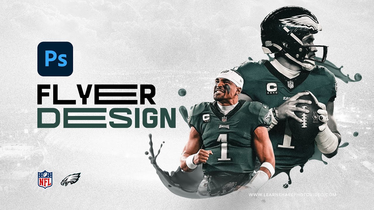 Photoshop Flyer Design Tutorial for Beginners — Super Bowl LIX 2025 Jalen Hurts Flyer