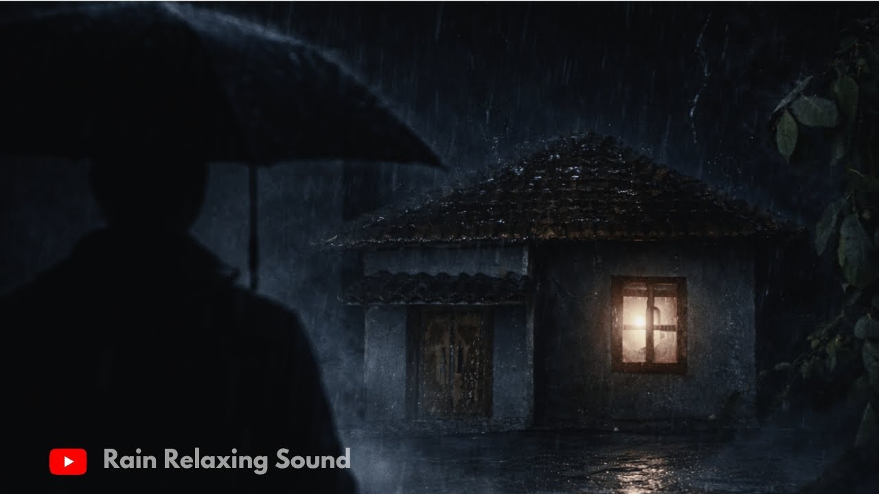 Rainy Night in a Secluded Forest Cabin | Heavy Rain Sounds on Roof