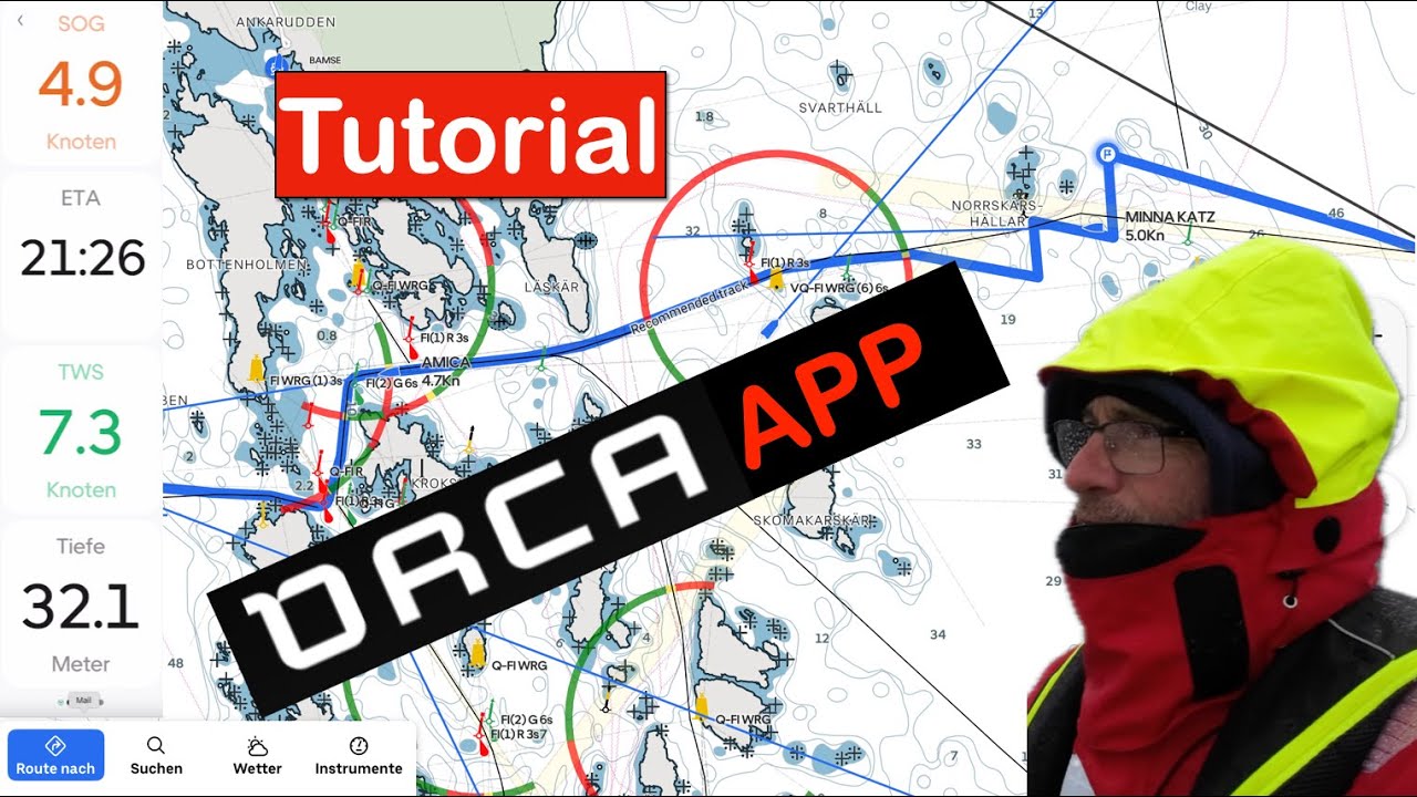 Segeln: Orca APP: Navigation, Seekarte, Wetterrouting, Logbuch, Polardaten, Instrumente,Sicherheit