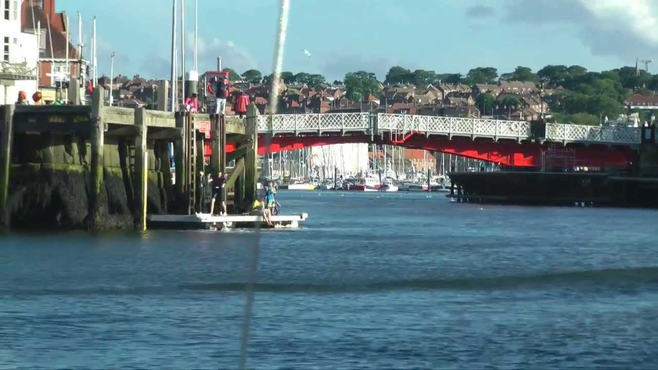 The entrance to Whitby Harbour
