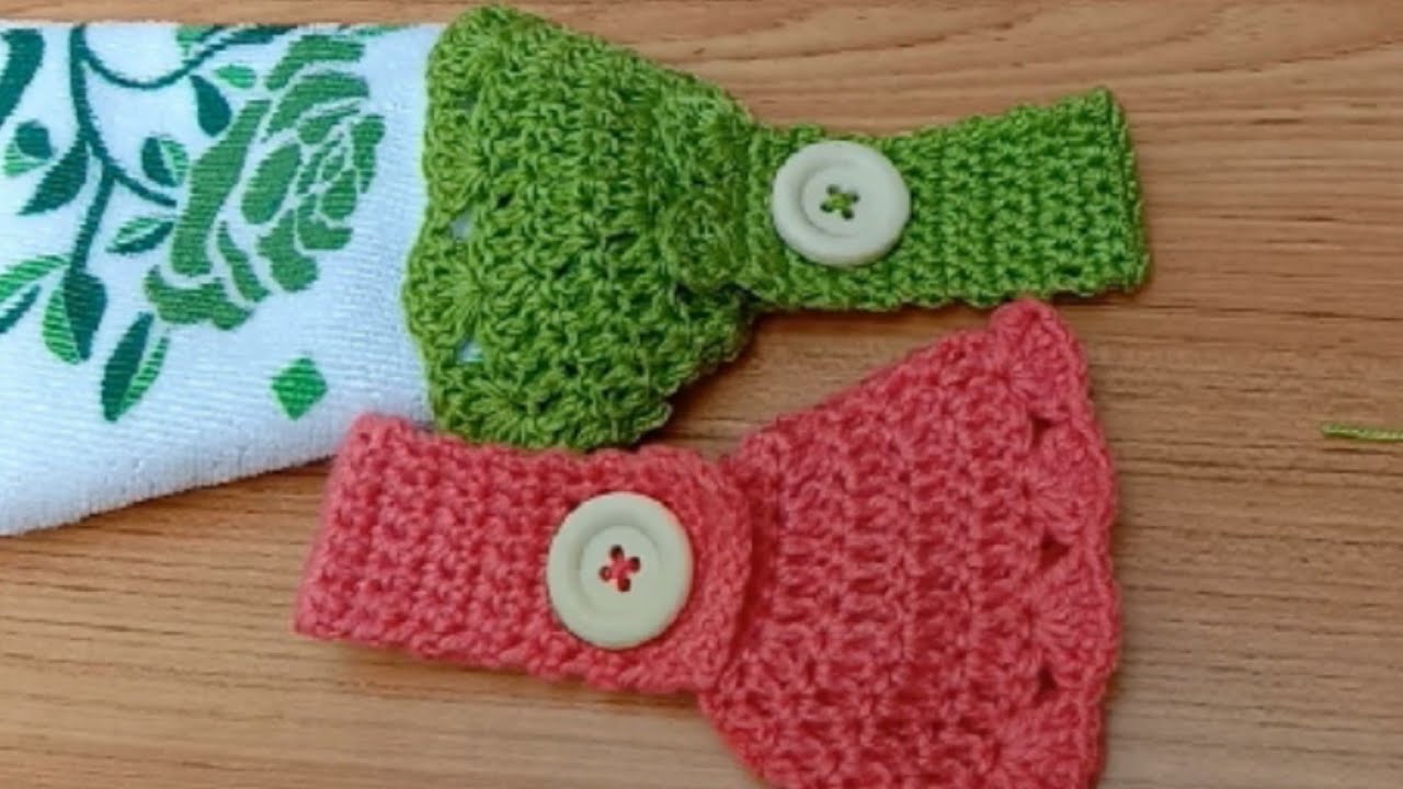 كروشيه حامل منشفة ( منديل) المطبخ للمبتدئين / Porte-serviettes de cuisine au crochet pour débutants