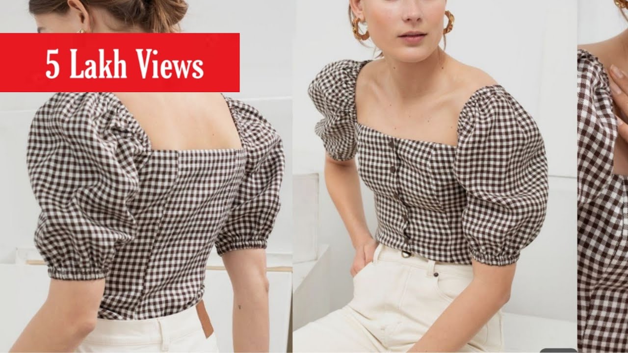 DIY - Easiest Way to Make Puff Sleeves | Square Neck Top From Old Shirts diy  | by Nilisha |