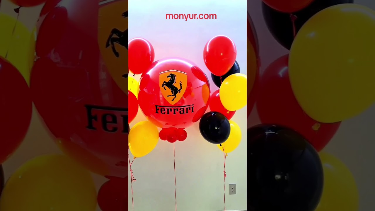 Globo Gigante Personalizado Rojo con Helio y Bouquets