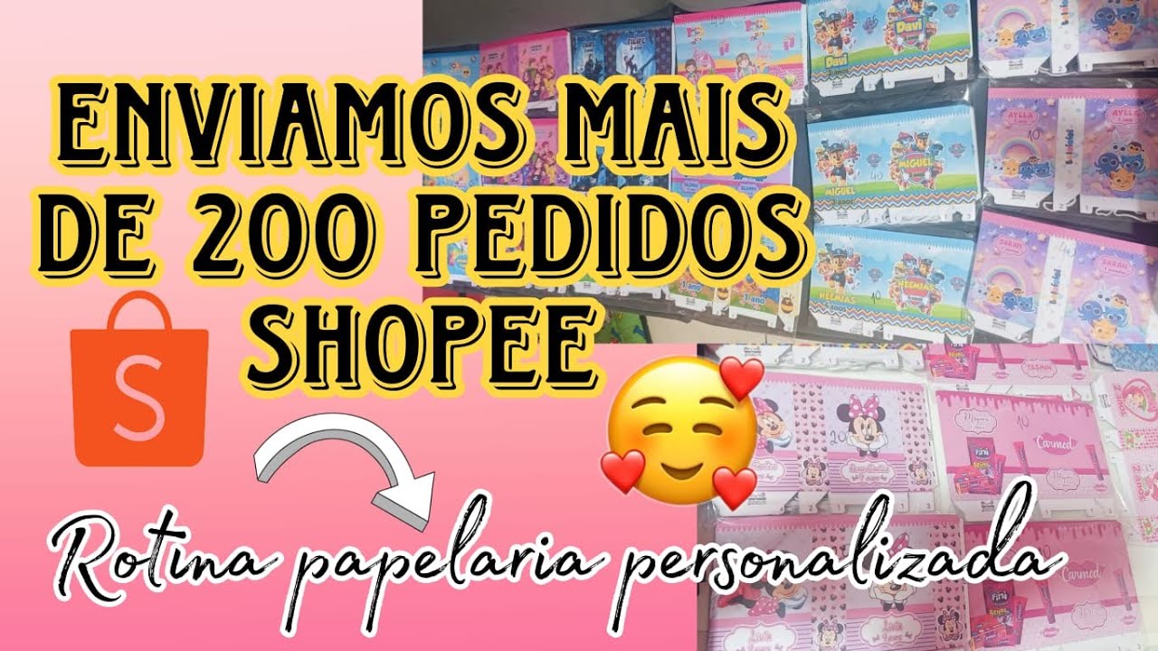 Produção intensa com os pedidos da Shopee- PAPELARIA PERSONALIZADA