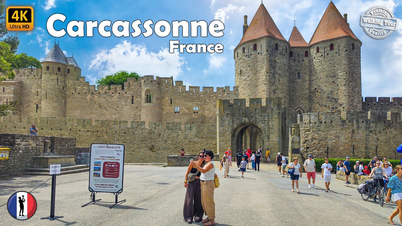 🇫🇷 The Most Famous Medieval City of France - CARCASSONNE 🏰 - Walking Tour 4k60fps