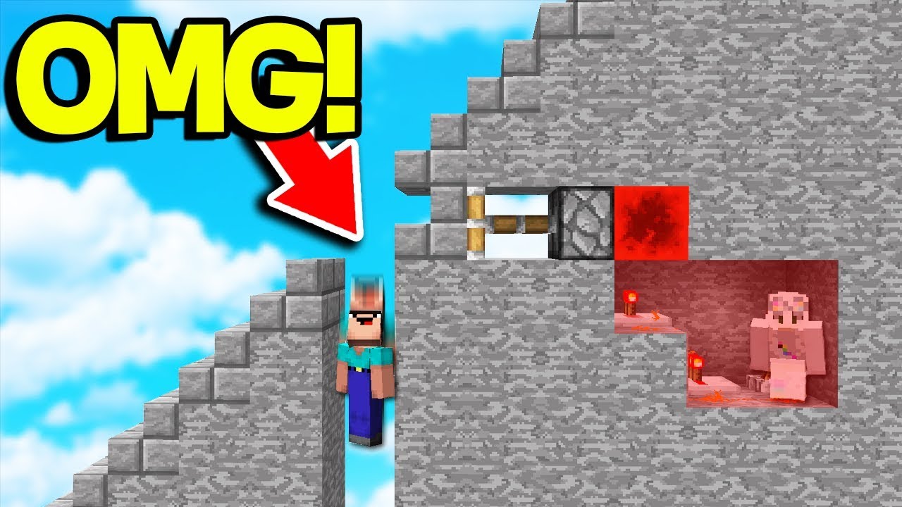 BEST FAKE PISTON STAIRCASE TRAP! (Minecraft SKYWARS TROLLING) w/ PrestonPlayz