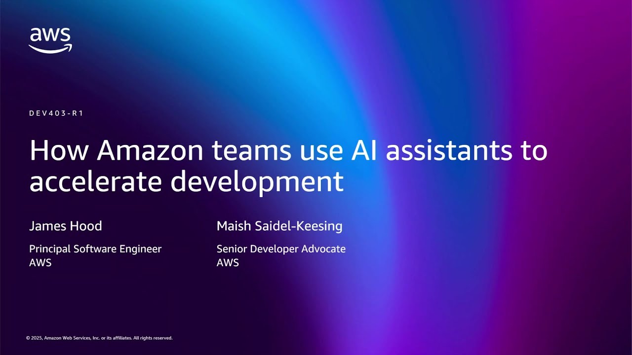 AWS re:Invent 2025 - How Amazon Teams Use AI Assistants to Accelerate Development  (DEV403)