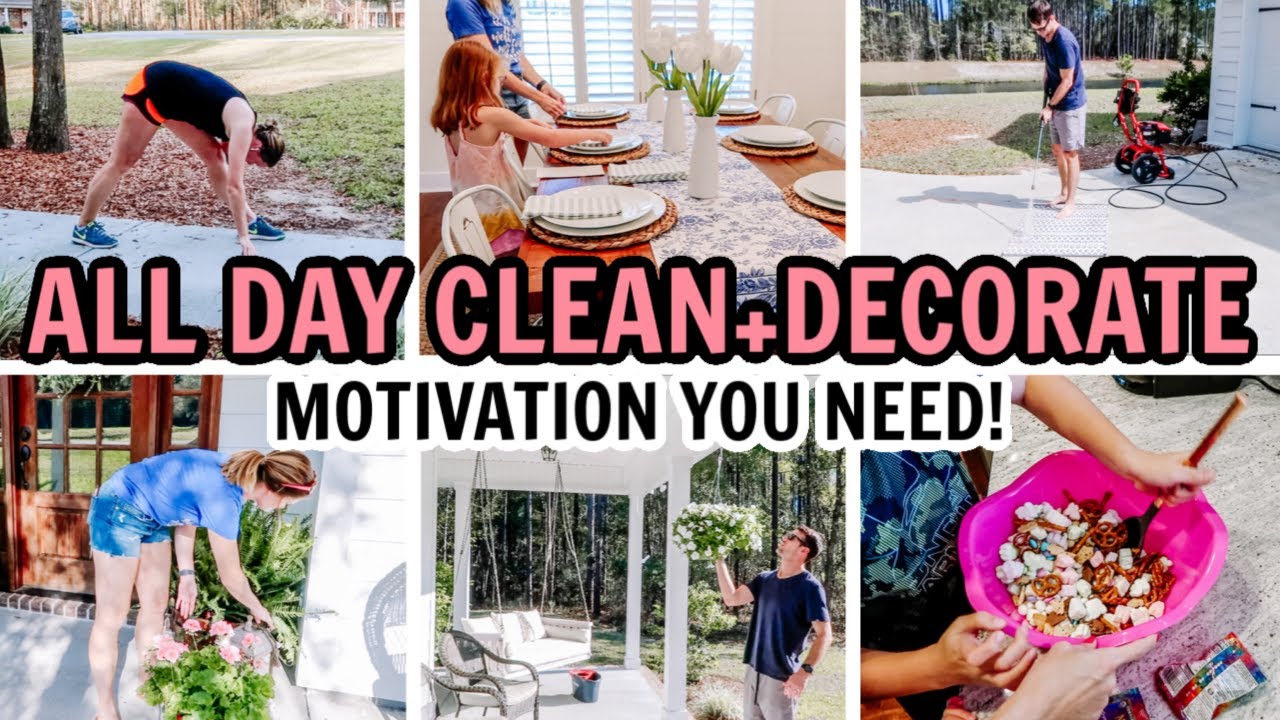 ALL DAY CLEAN + DECORATE  | SAHM MOTIVATION | CLEANING MOTIVATION | Amy Darley