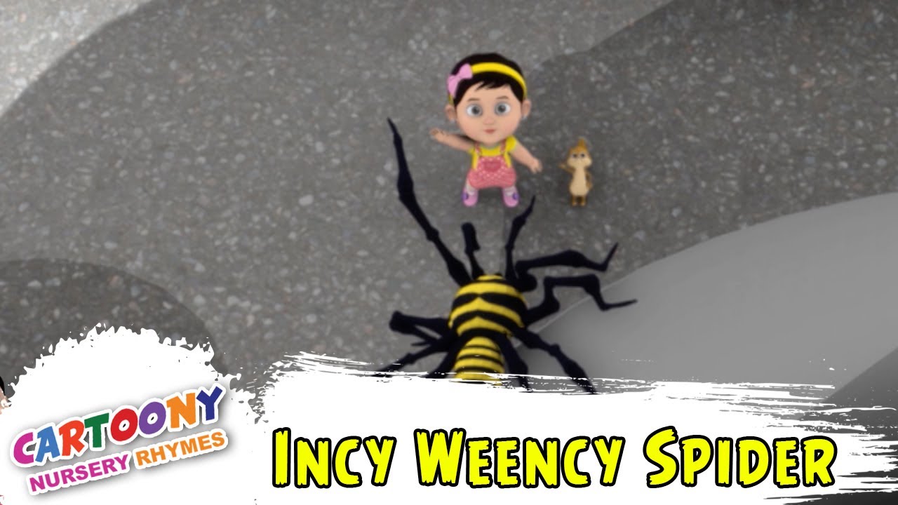 Incy Wincy Spider - Nursery Rhymes With Lyrics - Cartoony Animation Rhymes & Songs for Children