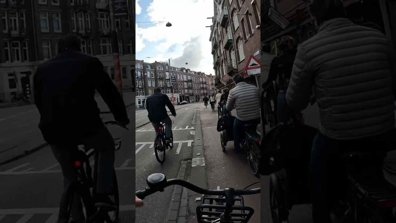 Overtaking a bakfiets in Amsterdam