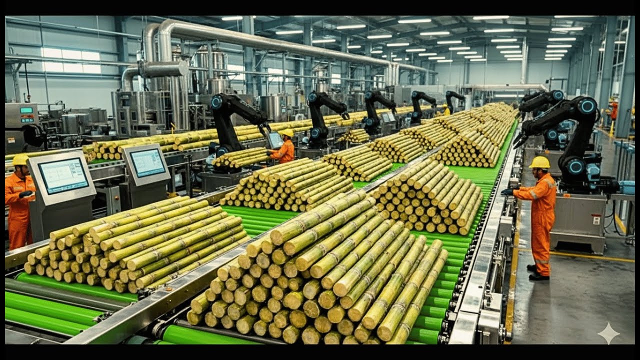 “The Surprising Process of How Refined Sugar is Made | Full Sugar Cane Factory Documentary”