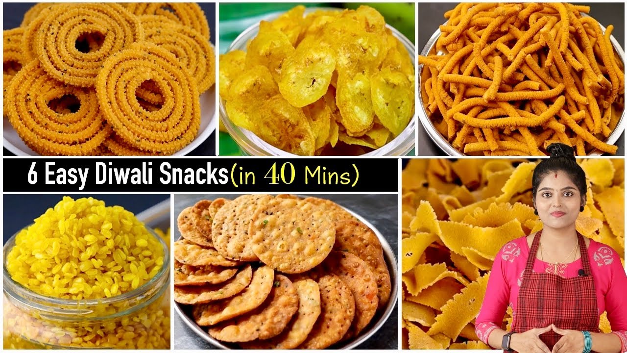 6 வித சுலபமா செய்யகூடிய தீபாவளி பலகாரம்👌| diwali snacks recipe in tamil | easy Diwali snack recipe