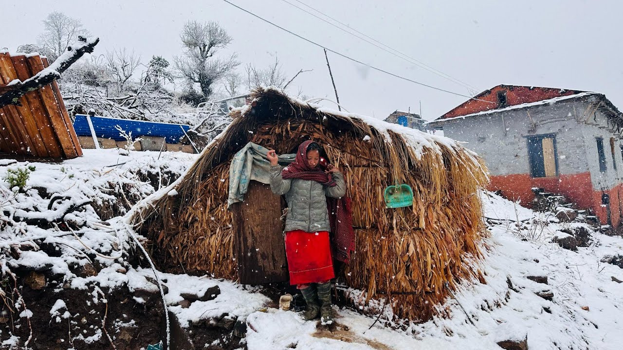 Best Life in the Nepali Himalayan Village During the Winter | Documentary Video SnowFall Time |