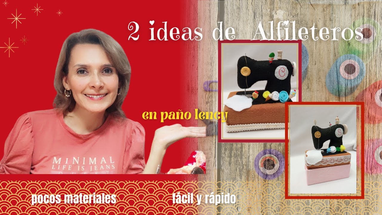 Alfiletero y Costurero DIY - Maquina de coser - en paño lency - PAP