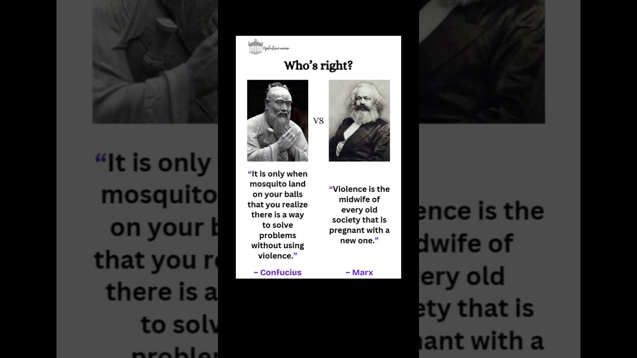 Confucius vs. Marx on #violence #philosophy #quotes #debate #marxism #confucius