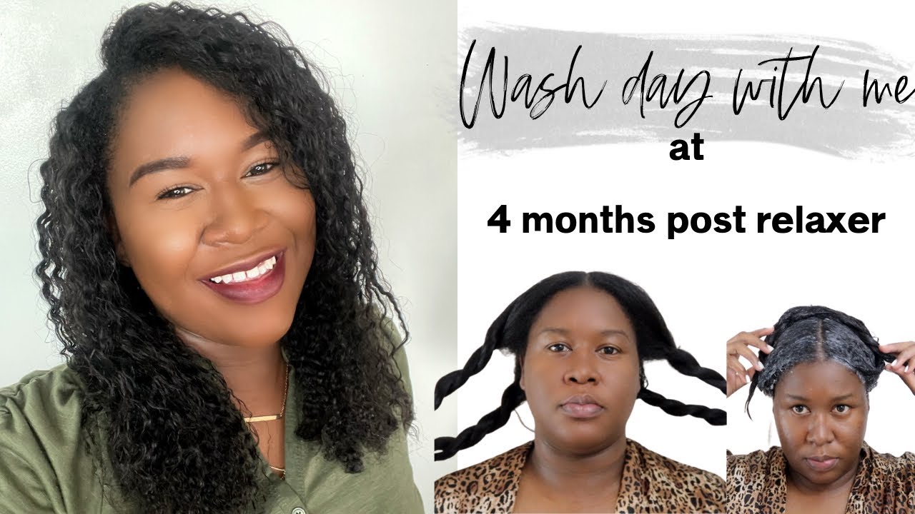 Wash day with me at 4 months post Relaxer | Relaxed Hair Routine