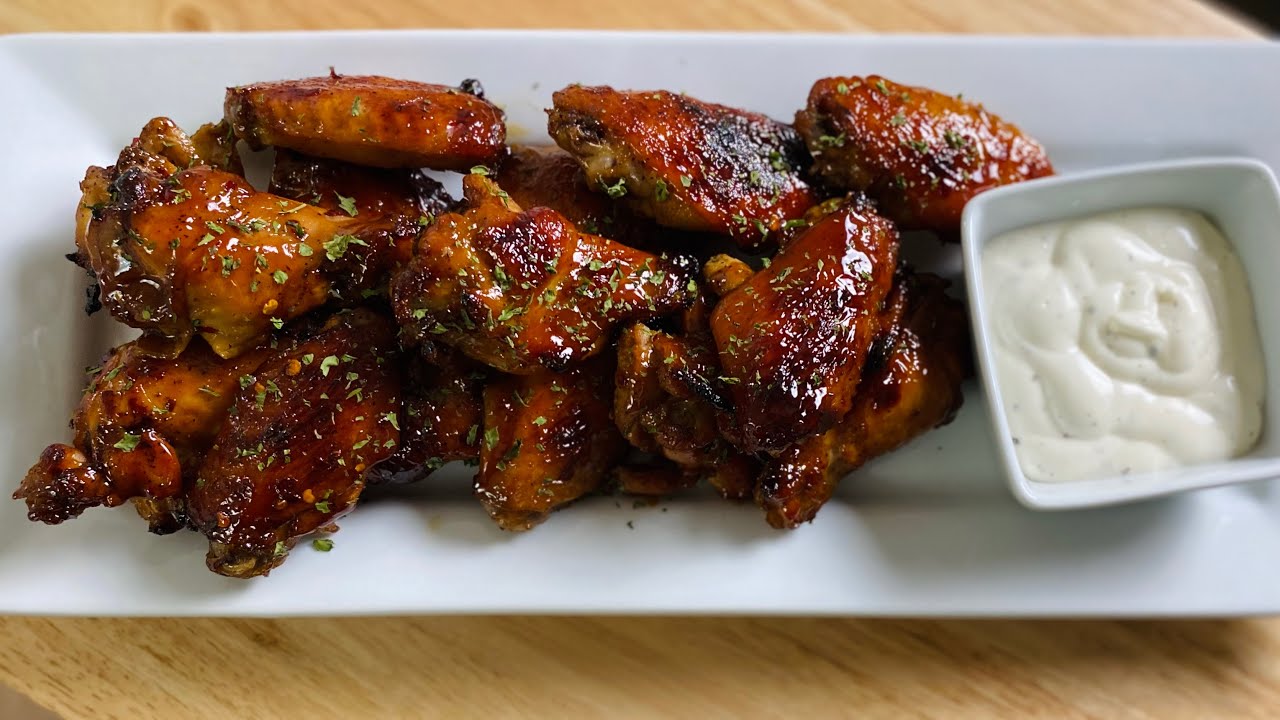 Oven Baked Spicy Teriyaki Chicken Wings #teriyakiwings #chickenwings #partywings