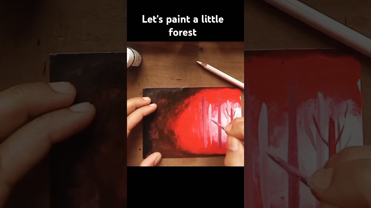 Let's paint a redish forest today - Day 4 of painting 