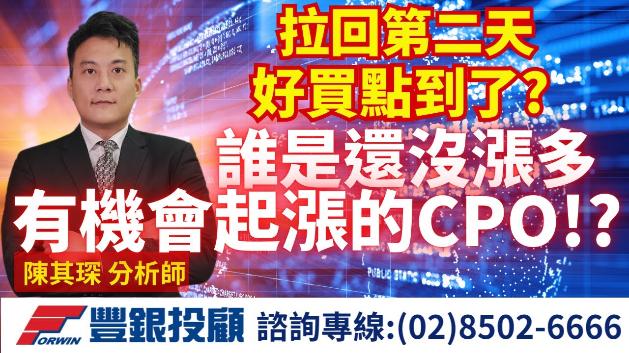 20260130 陳奇琛分析師｜拉回第二天，好買點到了? 還沒漲多、有機會起漲的CPO是誰!?｜群聯、華通、波若威、華星光、大眾控、CPO