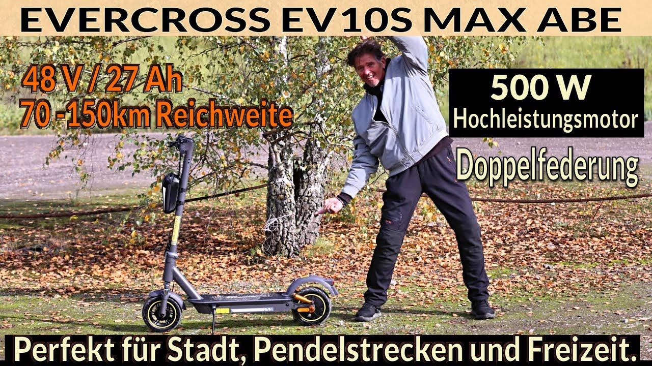 Evercross EV10S MAX E Scooter ideal für Stadt - Arbeit - Schule & im Gelände der absolute Fahrspaß