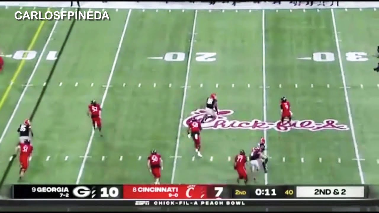 Josh Whyle 11 yard touchdown from Desmond Ridder Cincinnati vs Georgia