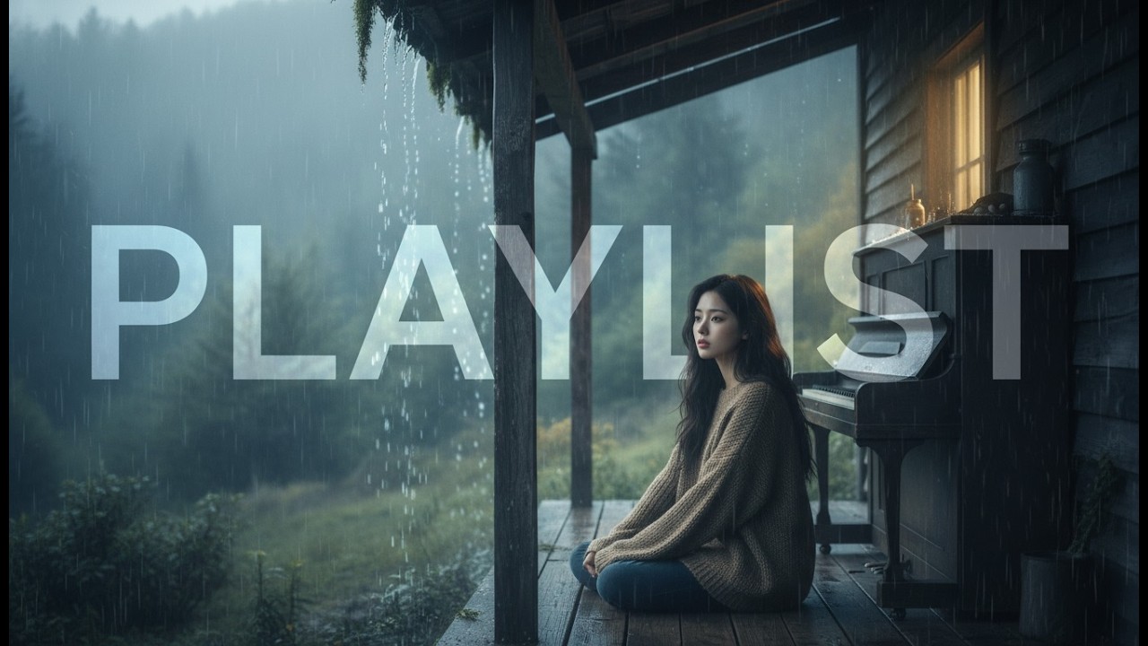 🏔️ 깊은 산속 오두막, 처마 밑 빗소리와 피아노 울림 | 음악과 함께 여유로운 휴식을 즐기고 싶을때  | Cabin & Rain