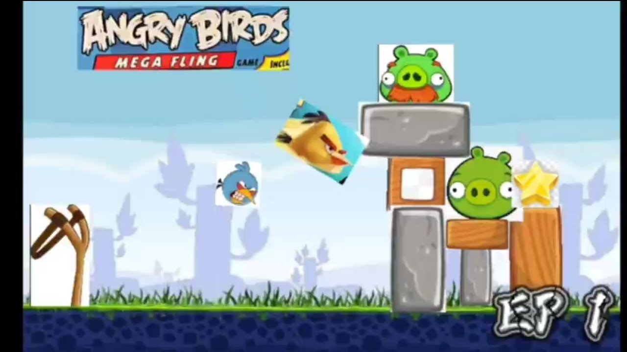 angry birds mega fling game cards  1/3