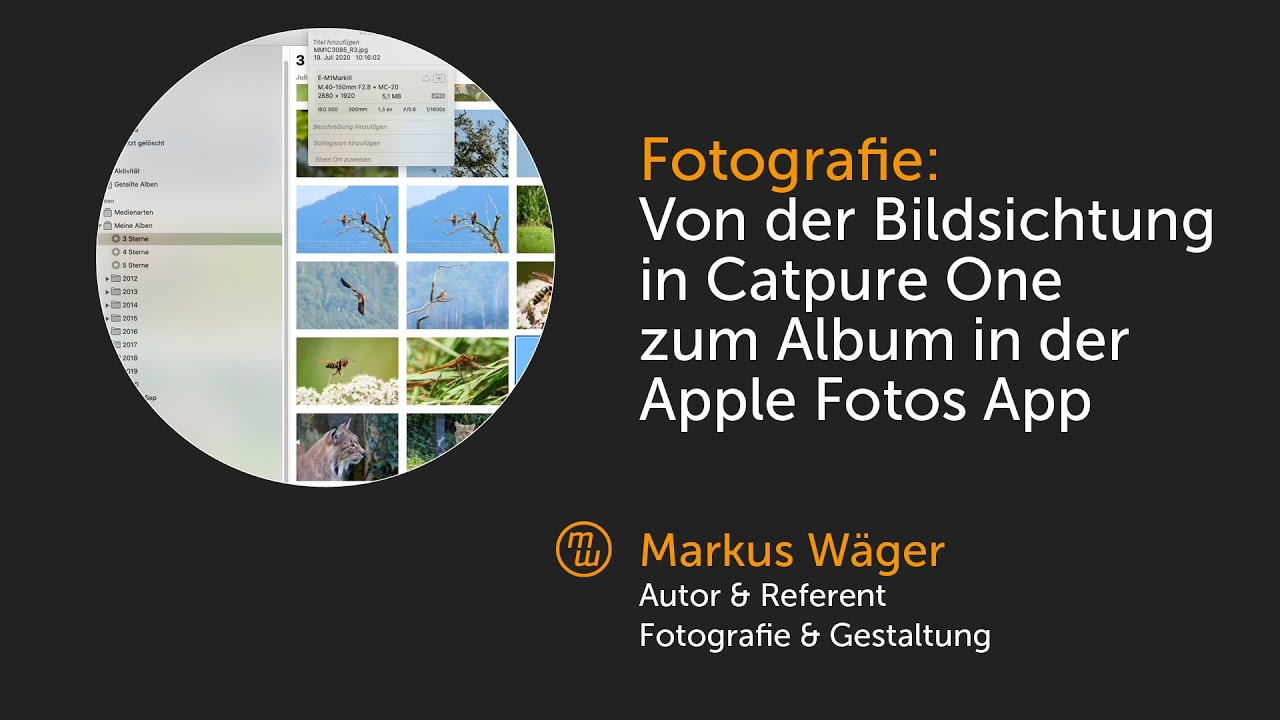 Von der Bildsichtung in Catpure One zum Album in der Apple Fotos App
