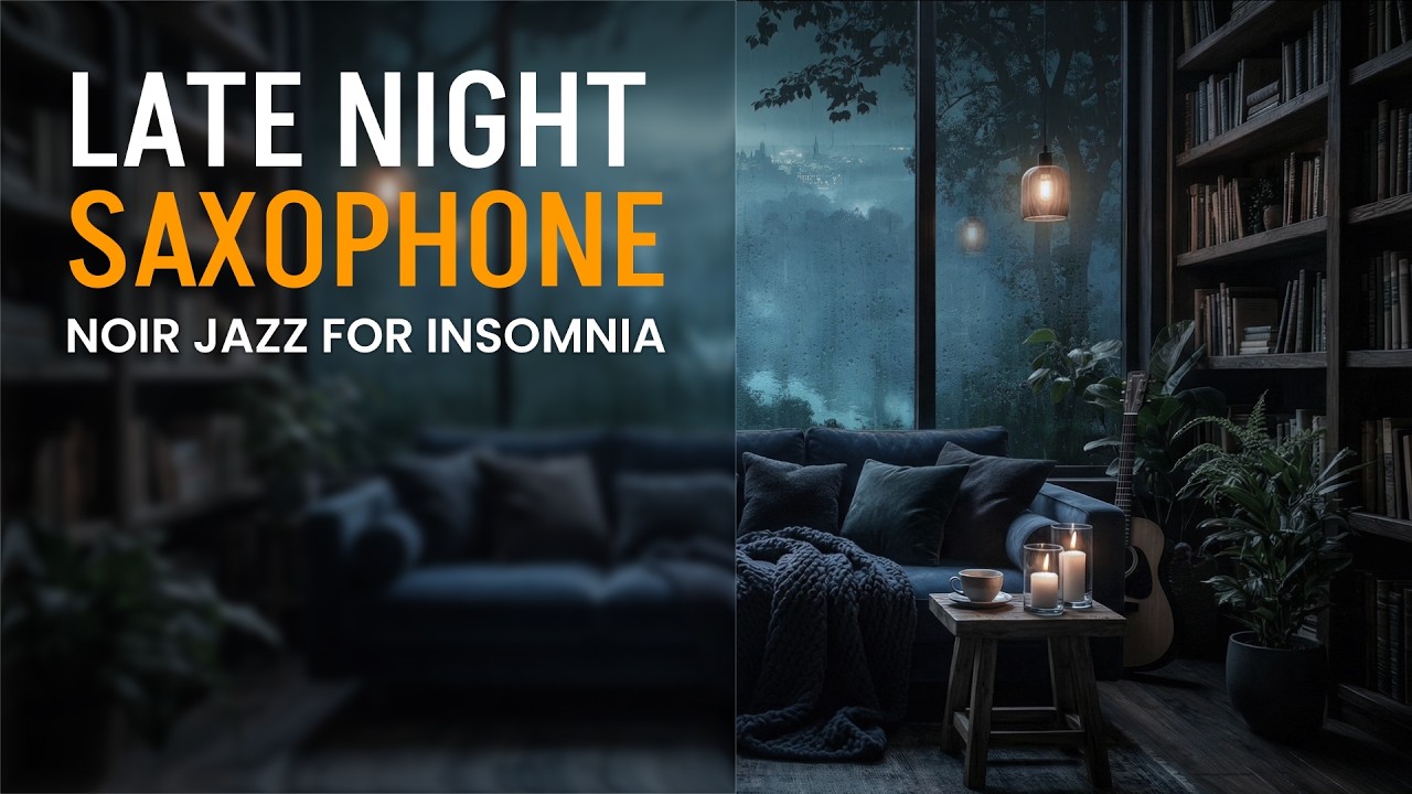 Late Night Saxophone 🎷 Noir Jazz & Rain Sounds for Insomnia & Deep Sleep