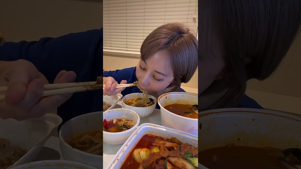 Korean style Chinese food- black sauce noodle, spicy seafood noodle 🍜, sweet sour pork and more