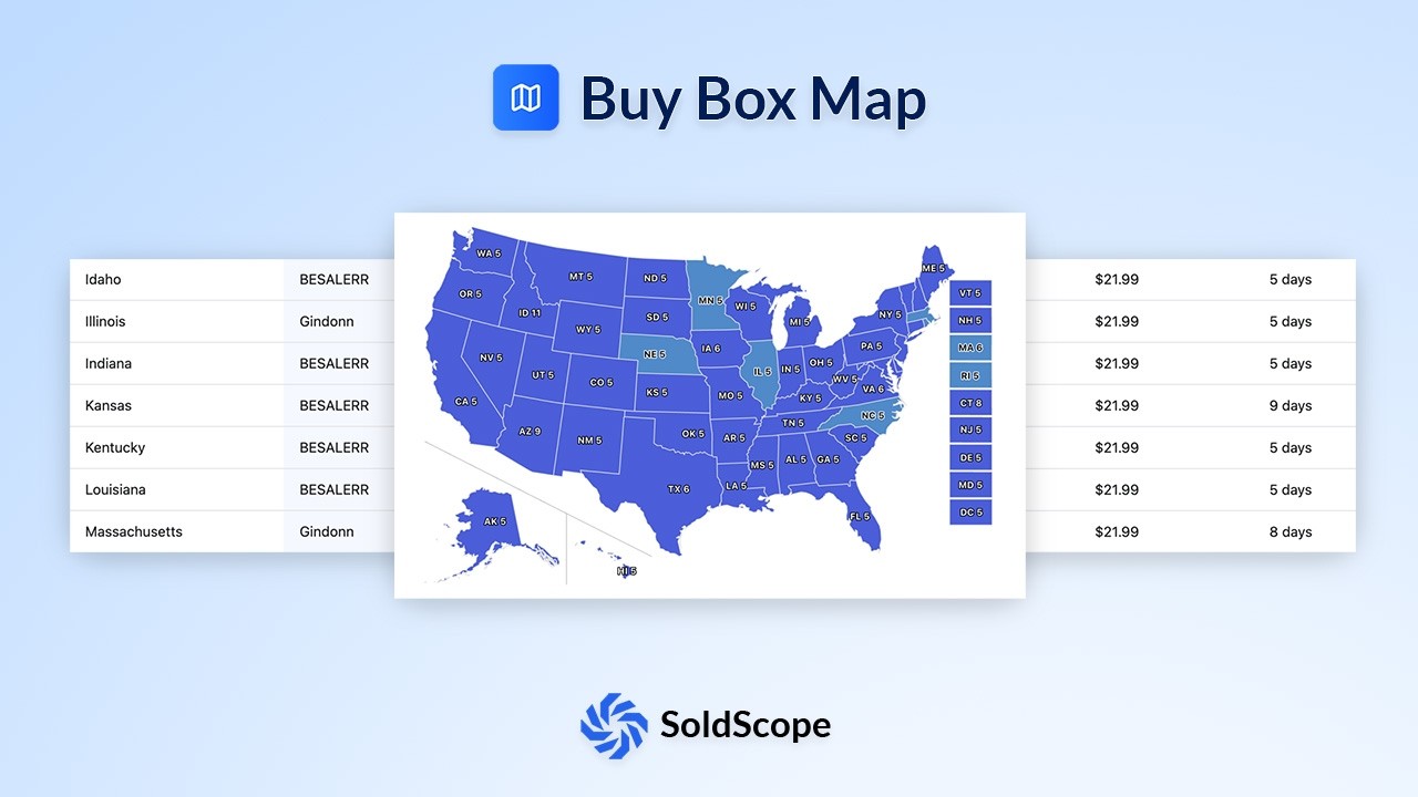 SoldScope Buy Box Map: Analyzing Geographic Buy Box & Delivery Speed