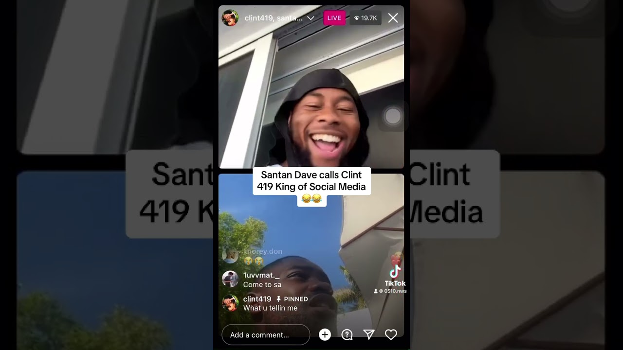 Santan Dave calling Clint 419 King of Instagram on live 😂😂😂 #clint419 #crtzrtw #santandave