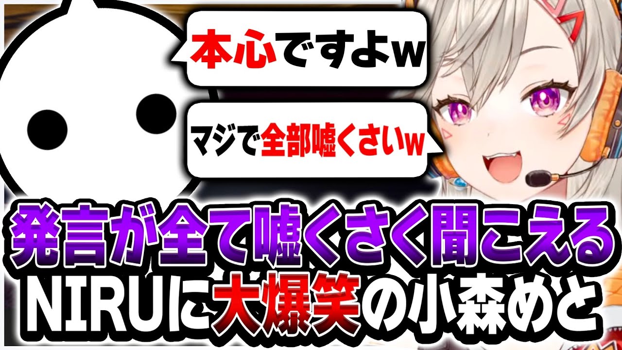 【VCRGTA】発言が全て嘘くさく聞こえるNIRUに大爆笑の小森めと【小森めと/NIRU/ぶいすぽ/切り抜き】