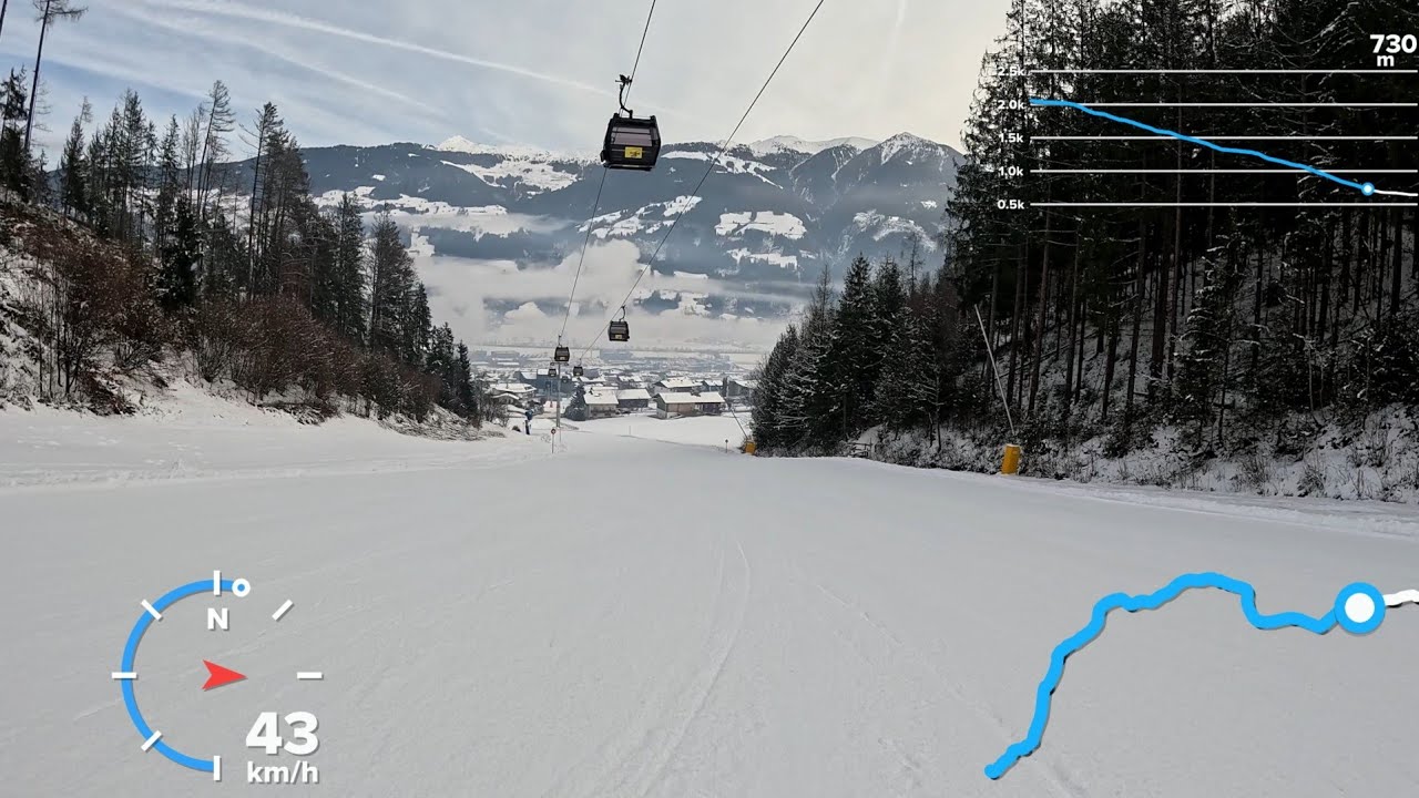 Spieljochbahn - Fügen - Top to Bottom (2054m - 650m) - 1b, 1, 4, 5 Talabfahrt - 2026-01-13