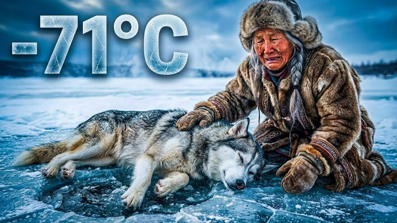 At –71°C an Elderly Yakut Woman Breaks the Ice to Save Her Dog Trapped Beneath It | Yakutia Survival