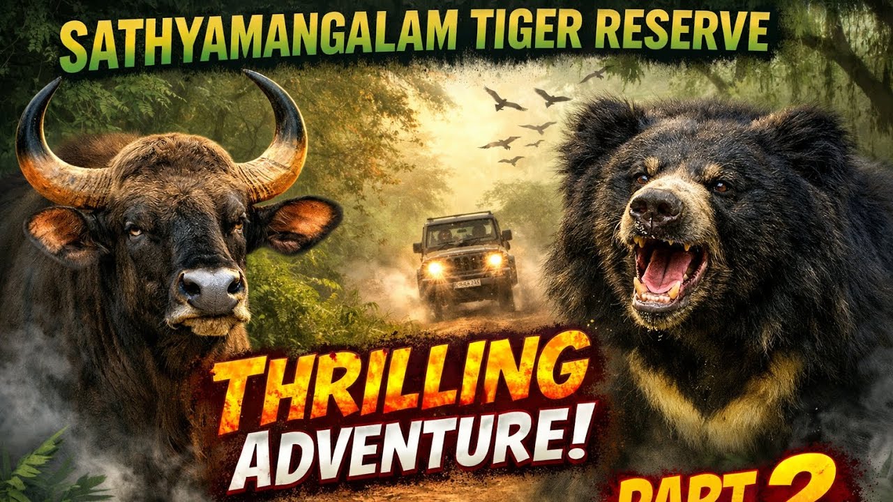 Thrilling experience in Sathyamangaalam Tiger Reserve #Tiger #bear #gaur #elephant 