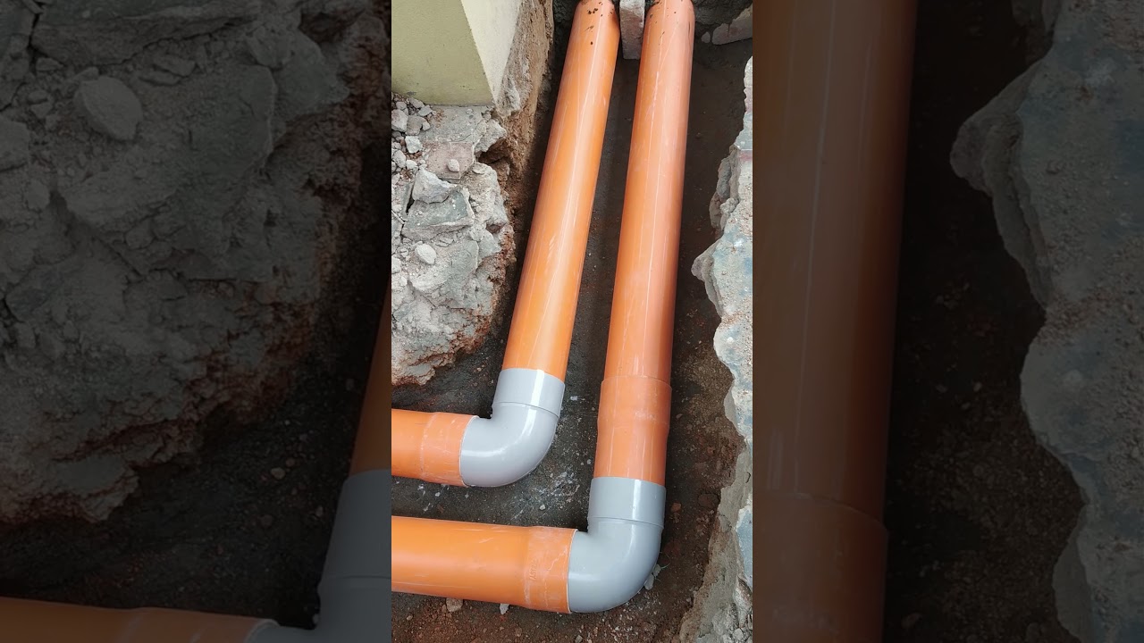 160 mm SN - 4 ORANGE PIPE DRAINAGE WORK WITH CONCRETE BASE #plumbersworld #cpvc #plumbing #pvcpipe