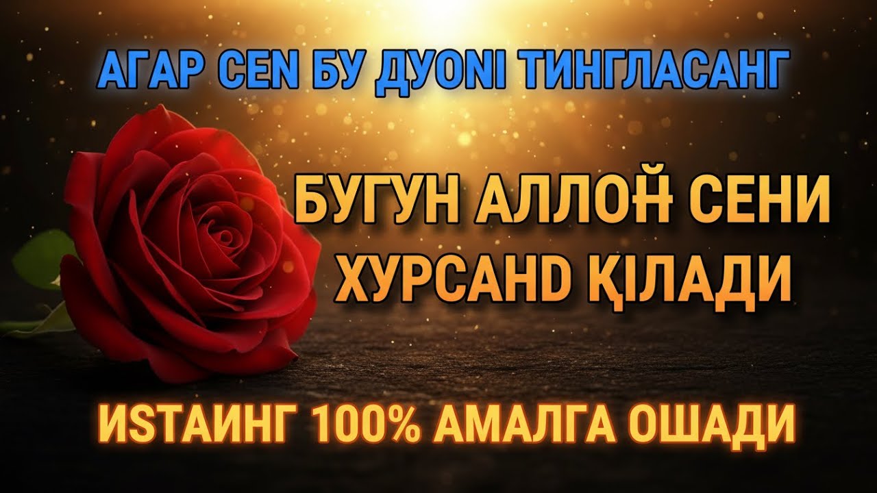 Бу дуони тингланг — қалбингиз хотиржам топиб, Аллоҳ сизга бугун хурсандчилик ато этади 🌸💖