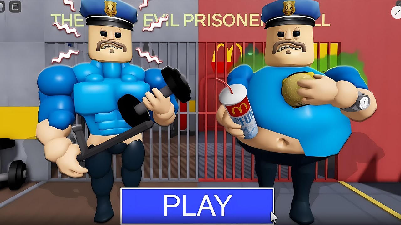 FAT VS STRONG PRISON RUN! (Obby) | 