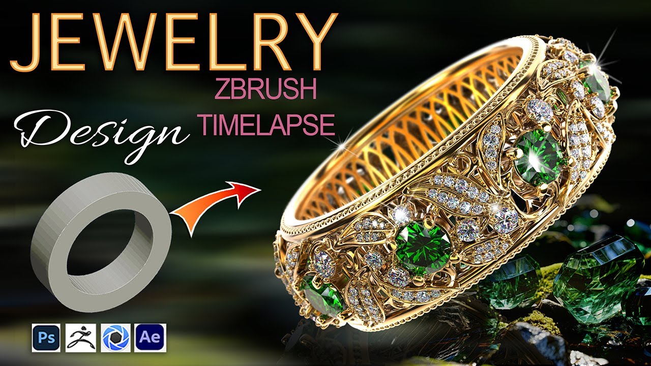 Behold 'Elven Enchantment,' a fantasy-style emerald ring. #jewelrydesign #jewellery  #art #myart
