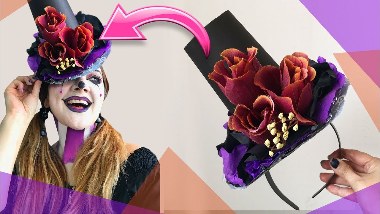 🎩  Sombrero Para Disfraz de Payaso, Catrina o Sombrerero 👻 Chuladas Creativas