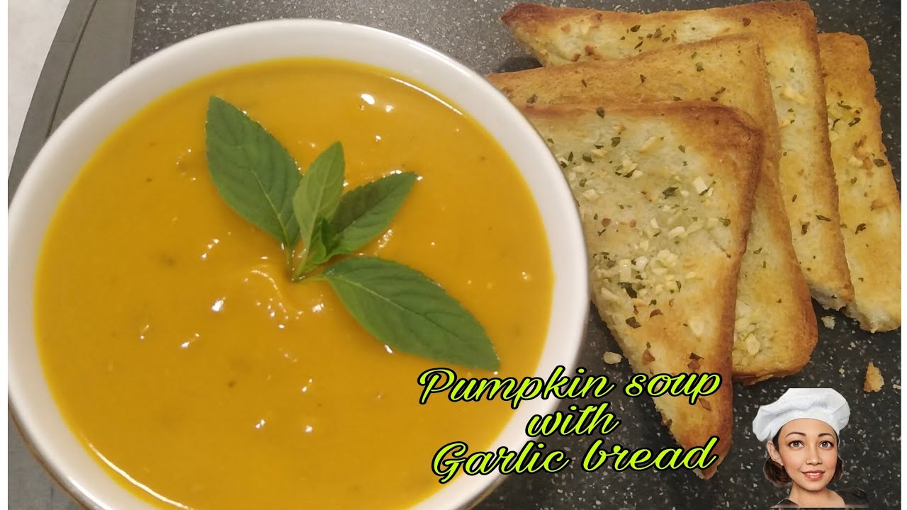 PUMPKIN SOUP & GARLIC BREAD/DIY, SIMPLE LUNCH, PAG OFW KA GANITONG PAGKAIN SOLVE NA.