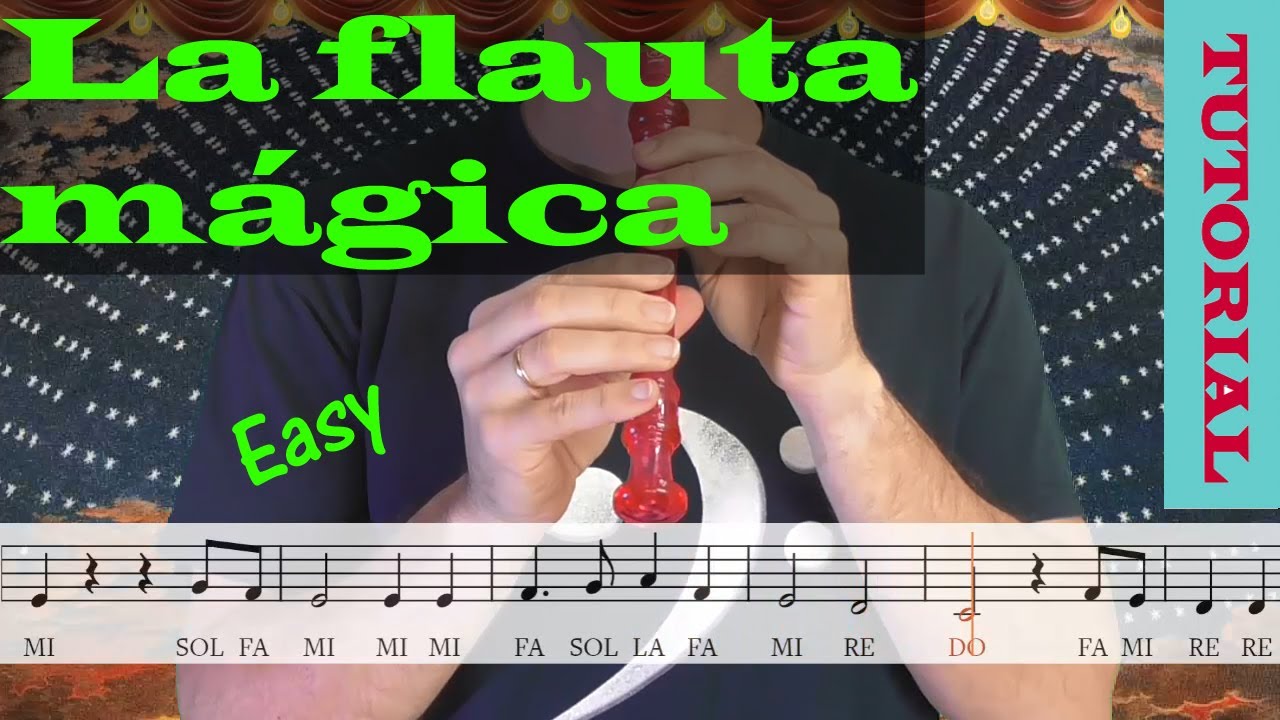 La flauta mágica. Das Klinget so Herrlich - Tutorial flauta con partitura | Karaoke instrumental
