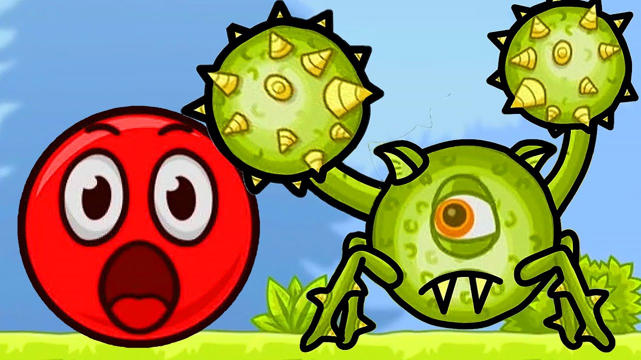 КРАСНЫЙ ШАРИК младший выбирается из плена #8. СИЛЬНЫЙ БОСС.  Мультик про Red Ball 5