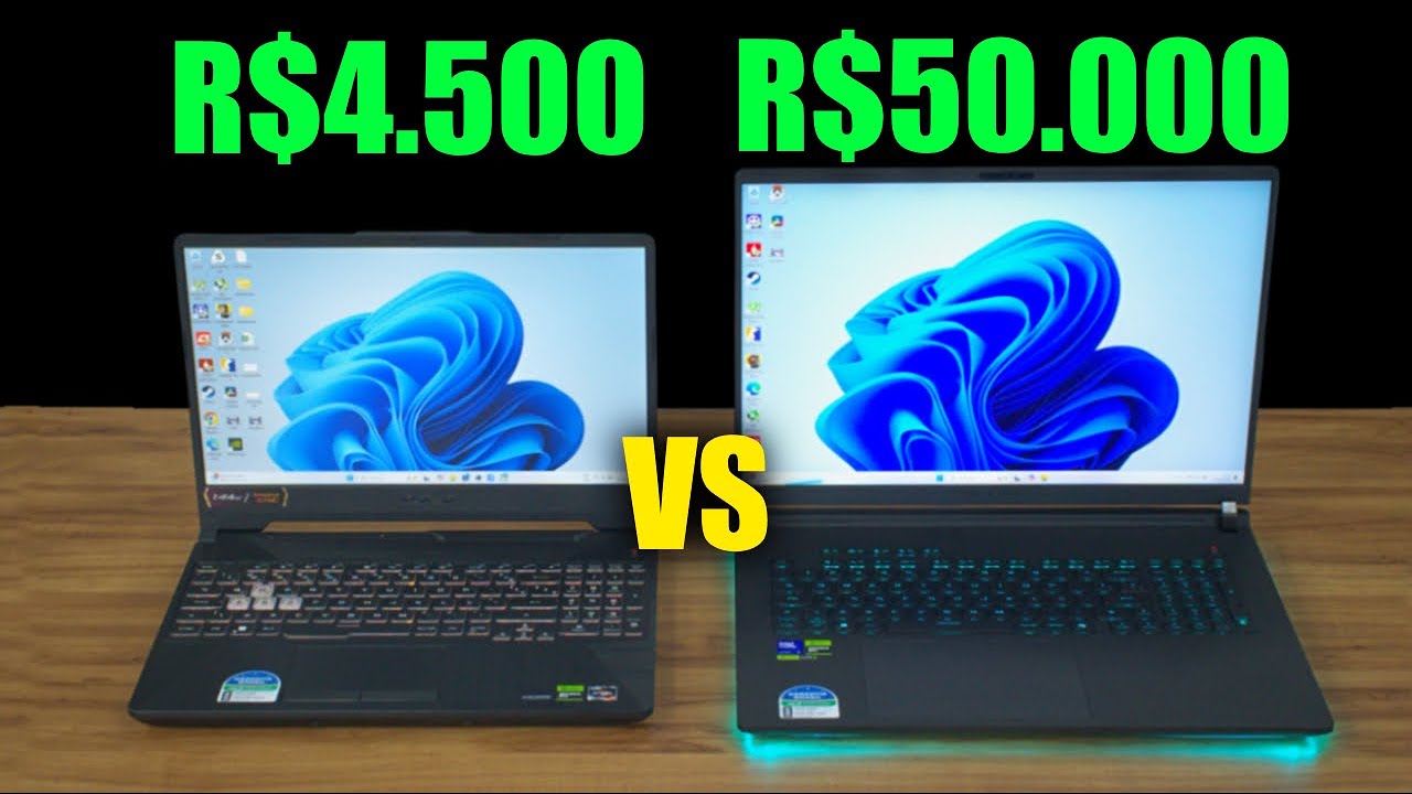 NOTEBOOK GAMER DE 4.500 REAIS VS 50.000 REAIS, O QUANTO MUDA ALÉM DO PREÇO?