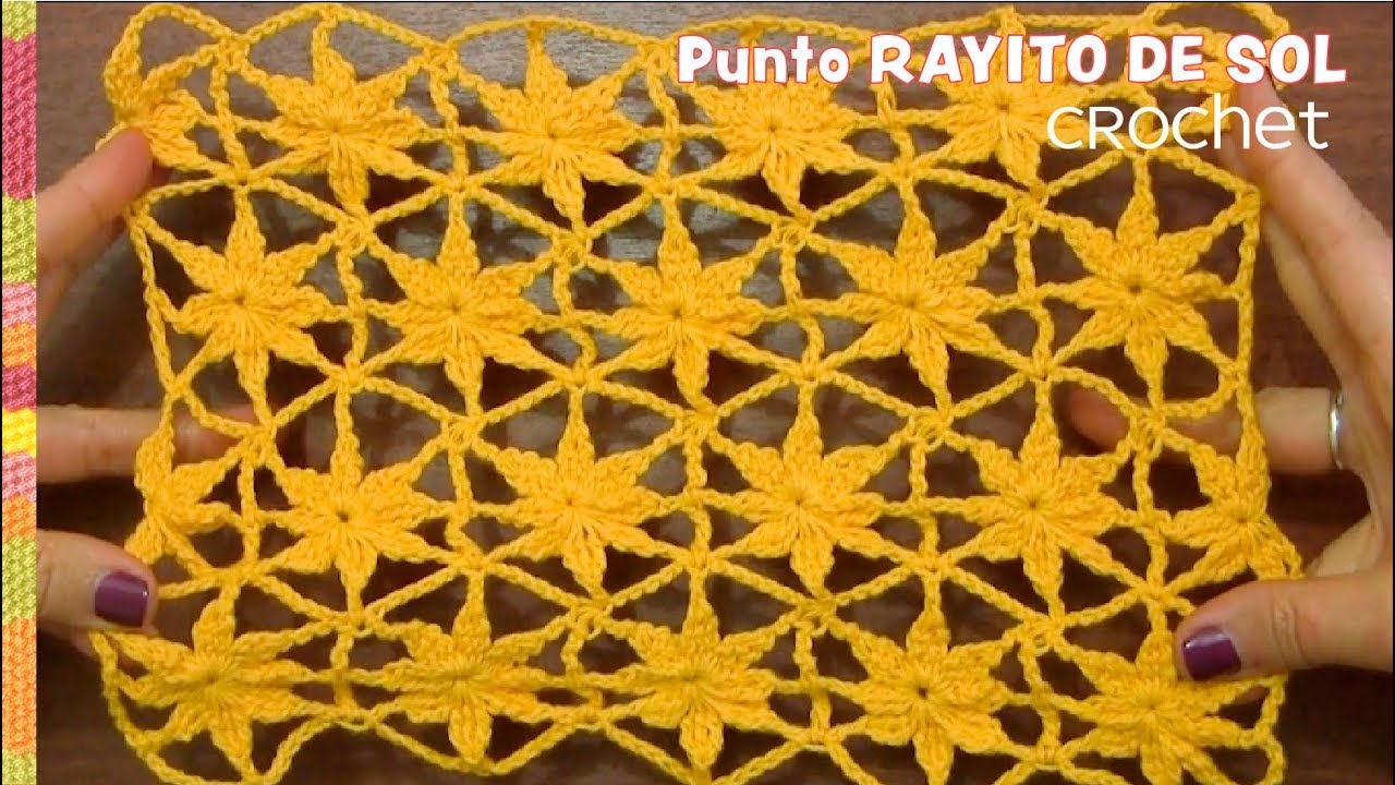 Punto Rayito de sol tejido a crochet ☀️ / Tejiendo Perú