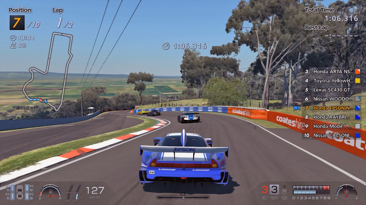 Gran Turismo 6 | Honda EPSON NSX 2008 | Mount Panorama Motor Racing Circuit Bathurst Race| GT6 | PS3